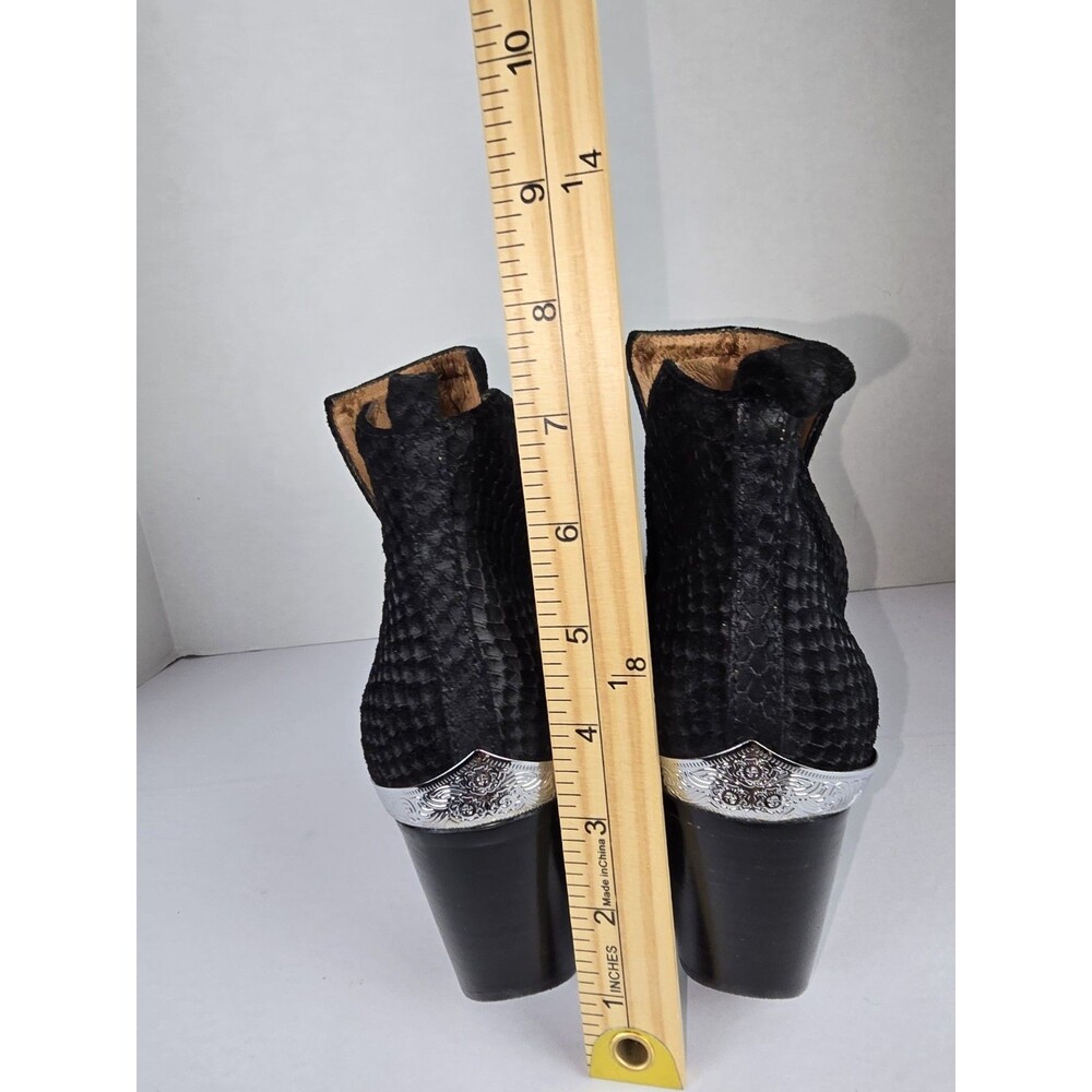 Jeffrey Campbell Cromwell Ankle Boots Women Sz 11 Snake Embossed Western - Picture 10 of 10